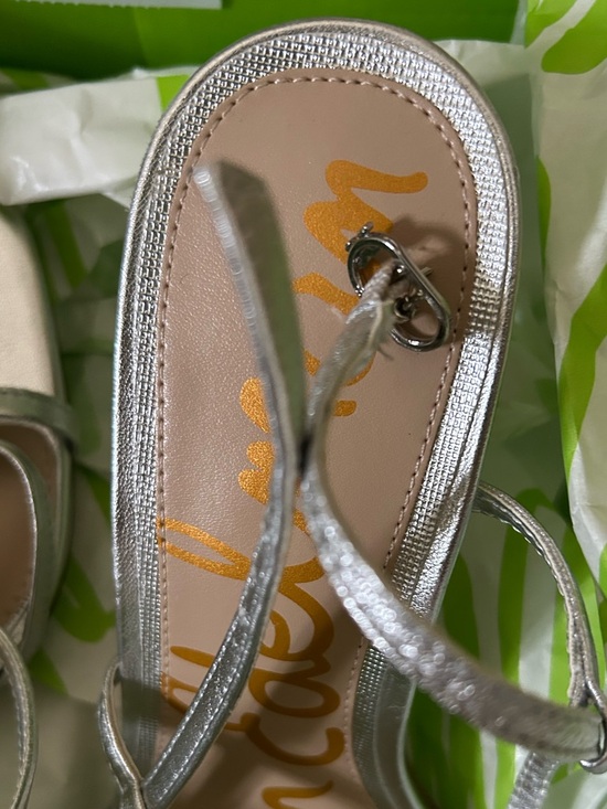 Sam Edelman Metallic Silver Strappy Square-Toe Sandals main image 0
